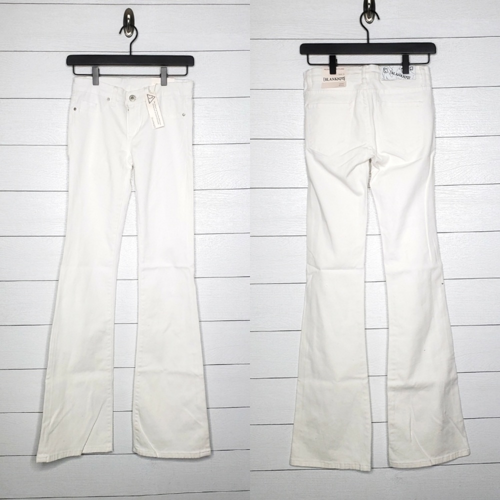 BLANK NYC White Regular Rise Flare Jeans